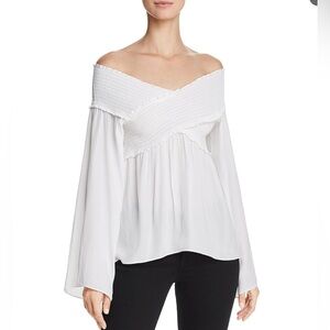 Ramy Brook Formal White Criss Cross Flowy Top - Size xs